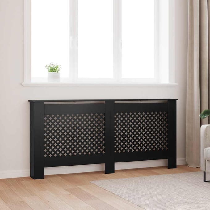 vidaXL Radiatorombouw 172x19x81,5 cm MDF zwart