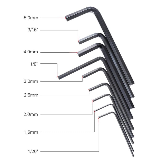 9 stks Gitaar Bas Hals Brug Schroef Truss Rod Aanpassing Wrench Set Reparatie Tool gray