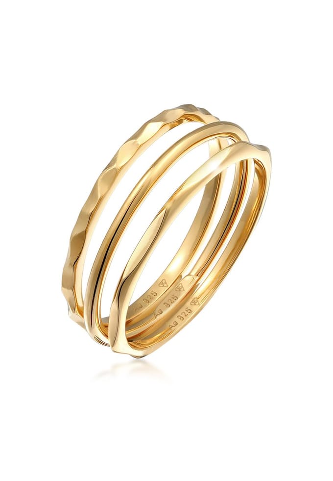 Elli - Ring - Dames Basis Stapel Set van 3 in 925 Sterling Zilver - Dames