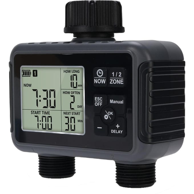 Sproeier Timer LCD Display 3 Besproeiingsmodi Multifunctioneel IPX5 Regenbestendig Programmeerbare Slang gray