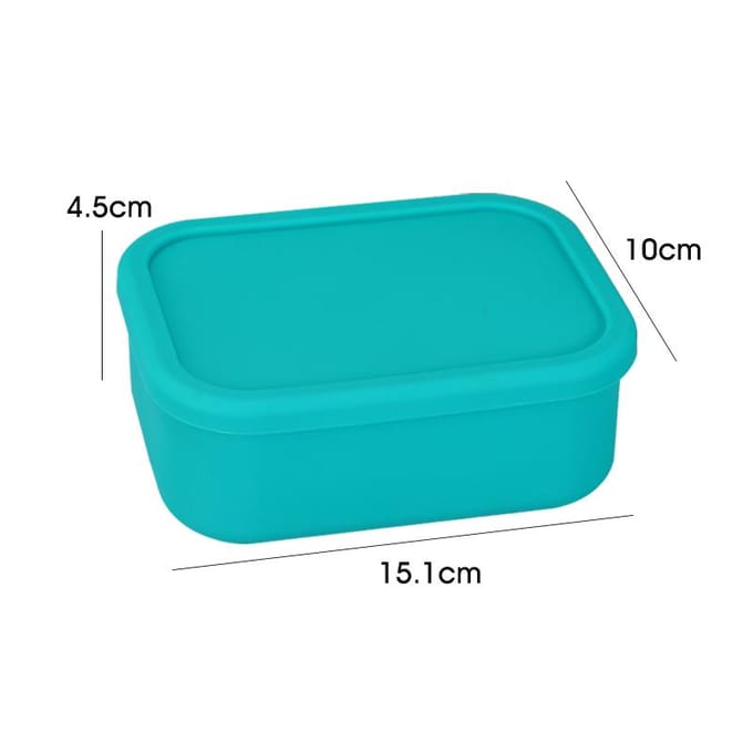 Boîtes Bento en Silicone Contenant pour Déjeuner, Contenant pour Déjeuner Étanche, Sans BPA, Passe au Lave-Vaisselle blue
