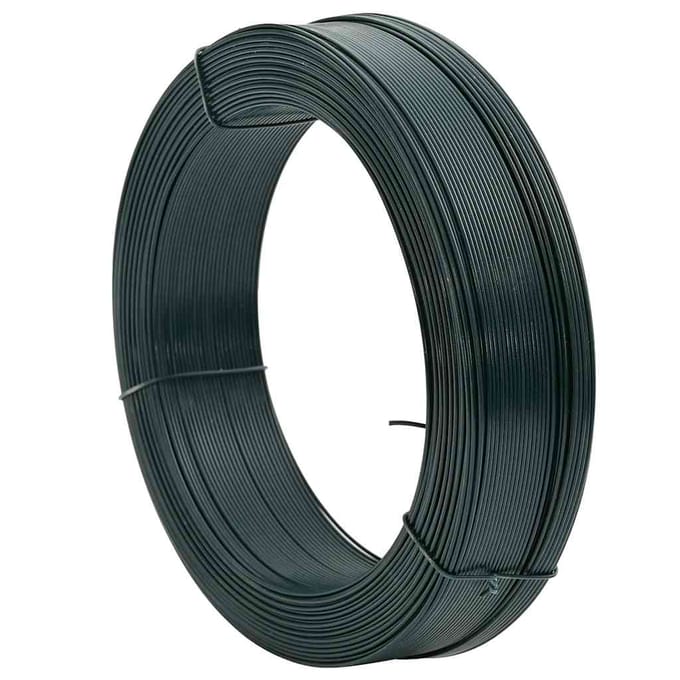 vidaXL - Hekbinddraad - 250 - m - 0,9/1,4 - mm - staal - zwartachtig - groen