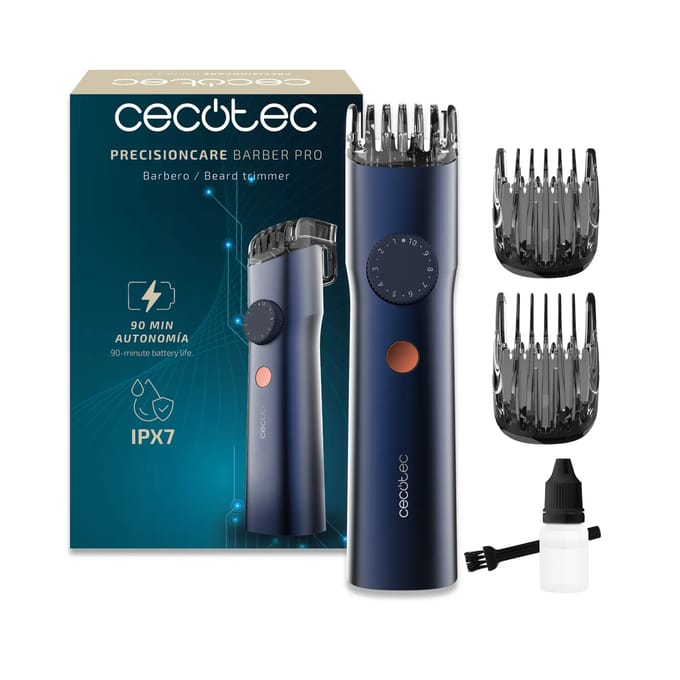 Cecotec Tondeuse PrecisionCare Barber Pro Oplaadbaar IPX7 Blauw Accessoires
