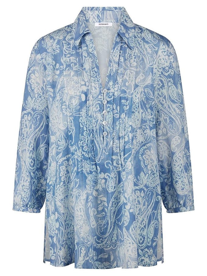 Lange blouse 3/4-mouwen Van Peter Hahn blauw
