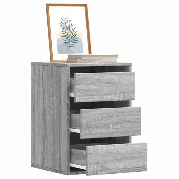 vidaXL - Ladekast - 40x41x58 - cm - bewerkt - hout - grijs - sonoma - eikenkleurig