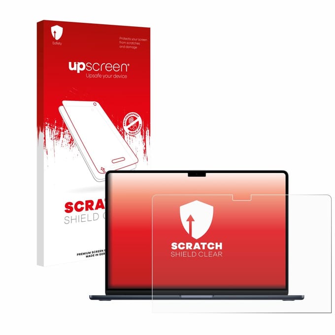 upscreen - Screenprotector voor Apple MacBook Air 15" M4 2025 / M5 2026 - Folie Beschermfolie transparant