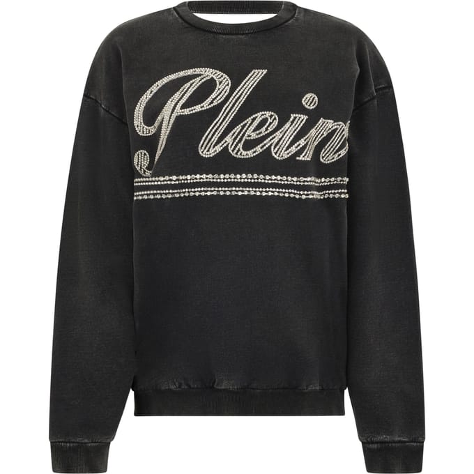 Round Neck Sweatshirt Spiderweb Strass