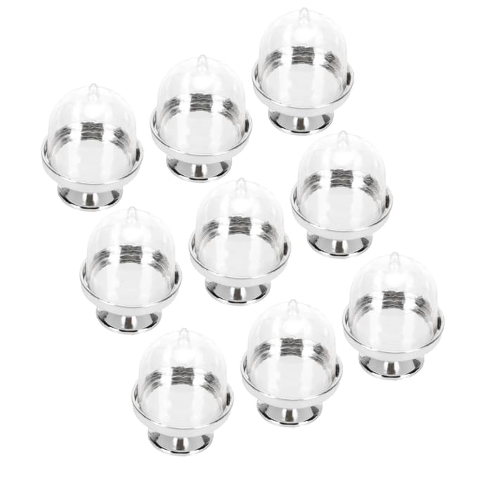 12 Set Mini Candy Box Cake Stand Cupcake Candy Display Plate with Lid Party SuppliesBottom Silver white