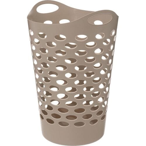 5Five Flexibele wasmand/opbergmand - rond - beige - 60 liter - D41 x H66 cm