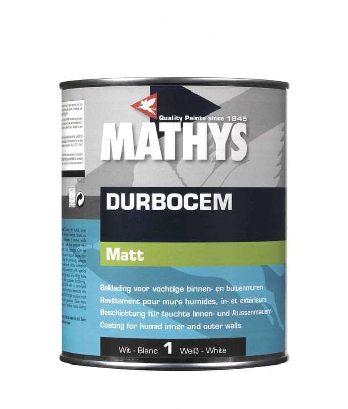 Mathys Durbocem - 1 l - 3 m²/l - Wit - Afwerkingslaag