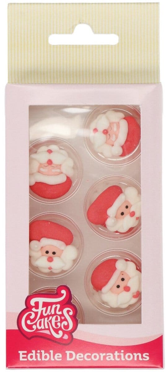 FunCakes Suikerdecoraties - Kerstman - 12 Stuks - Eetbare Taartdecoratie
