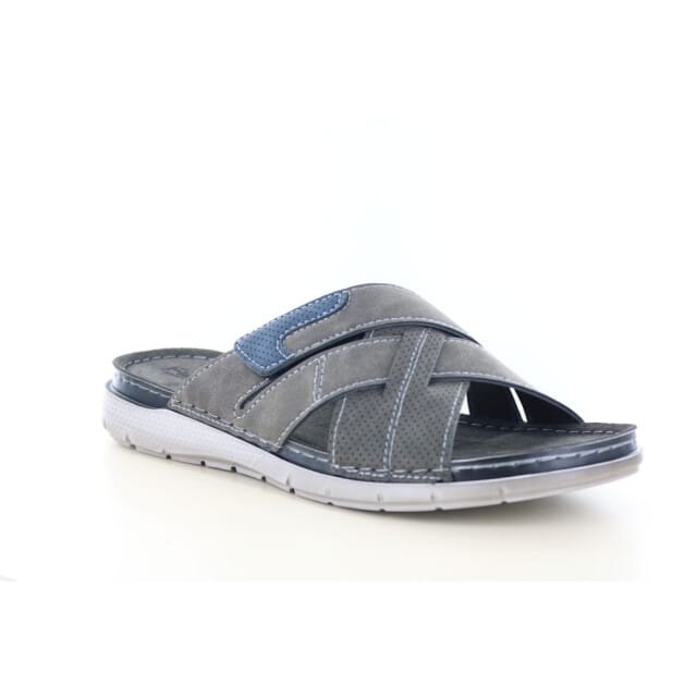 Fischer 566702 205 Slippers Grijs Leer Heren - Grijs - 45
