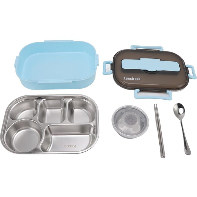 Lunchbox RVS Thermische Lunchbox met Soepkom Eetstokjes Lepel voor blauw