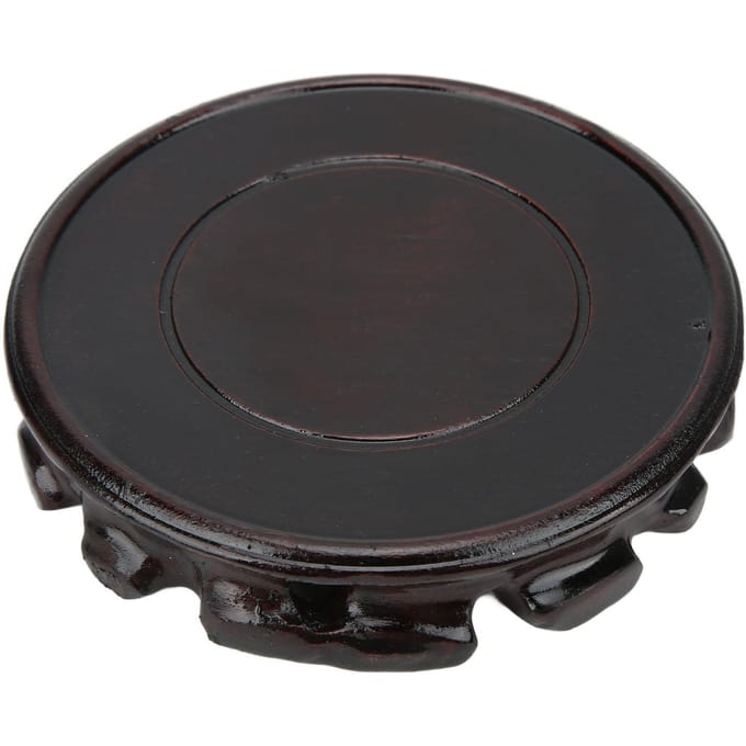 Ronde Houten Basis Multifunctioneel Retro Snijwerk Elegant Houten Display Standaard voor Huisdecoratie gray