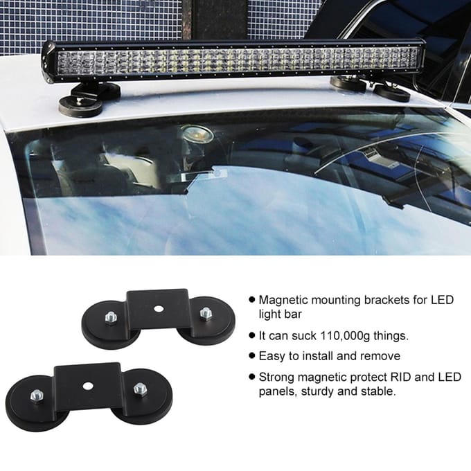 Universele Magnetische Montagebeugel voor Lichtbalk Zwarte Houder Zuignap voor Auto SUV black