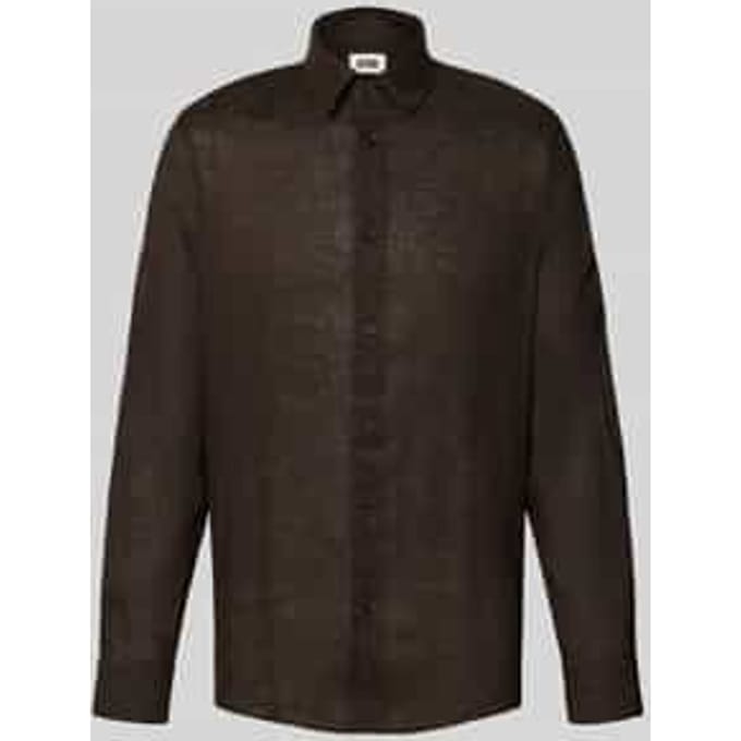 slim fit vrijetijdshemd van linnen-katoenmengsel model 'RAMIS'