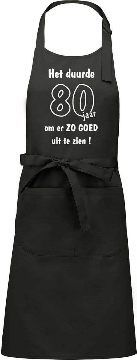 Mijncadeautje - Keukenschort - BBQ schort - Het duurde 80 jaar - chique grijs