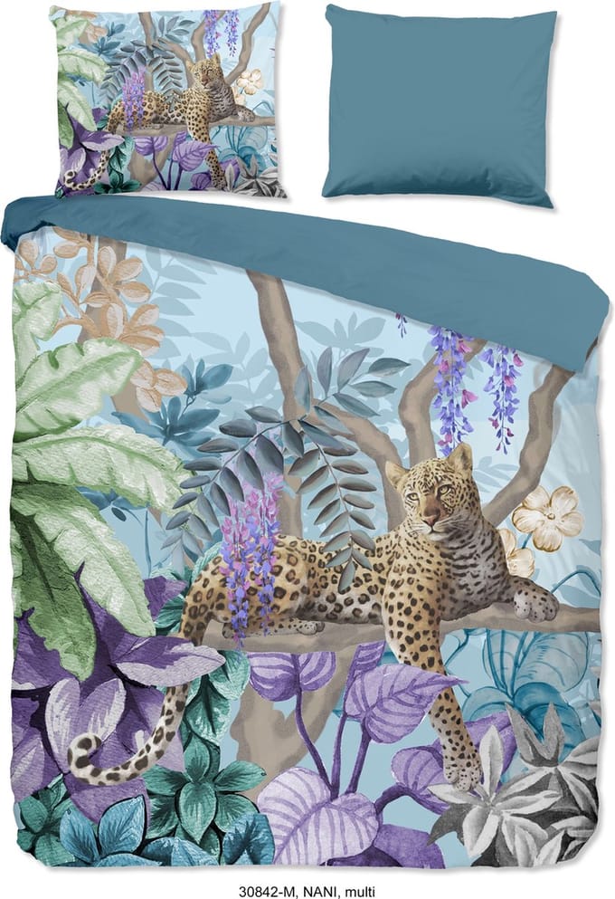 Pure Dekbedovertrek "jungle print met luipard" - Multi - (200x200/220 cm) - Microfiber
