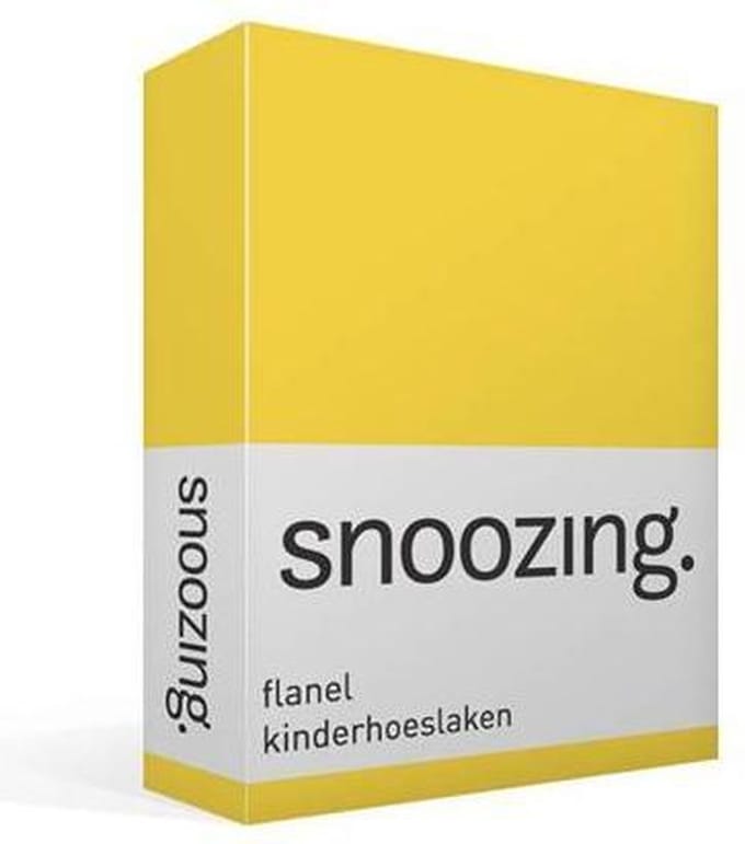 Snoozing - Flanel - Kinderhoeslaken - Junior - 70x140/150 cm - Geel