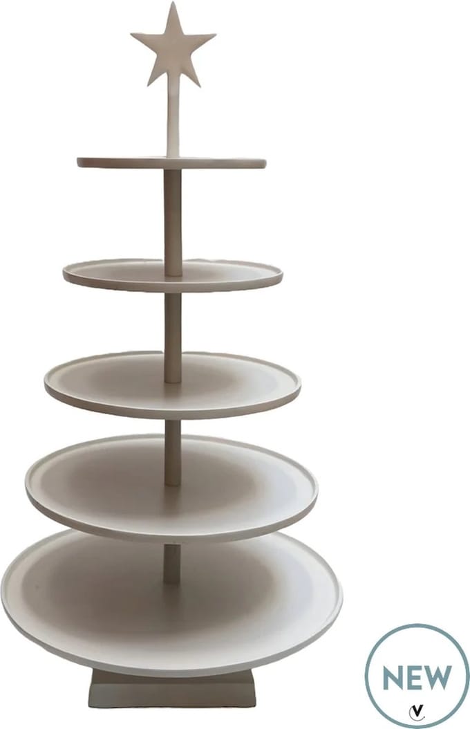 Etagere Bonito | Parelwit - ivory | 5-laags | Ø40 x H80 cm