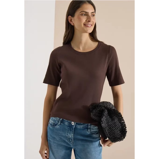 Basic Shirt met geribde textuur