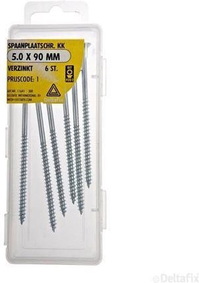 Spaanplaatschroeven Platkop Pozidriv Verzinkt 5.0x90mm