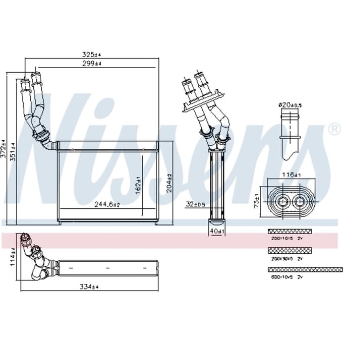 Warmtewisselaar, interieur verwarming NISSENS 707299