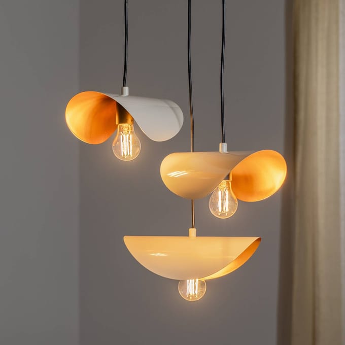 Opviq Hanglamp Sivani MR-964 3-lamps rondel wit/goud