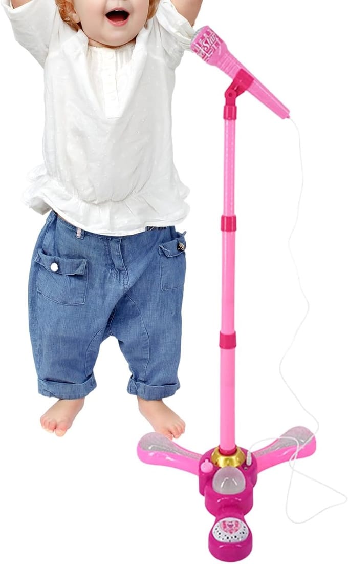 Kinder Microfoon - Karaoke Machine - Zingen en Spelen - In Hoogte Verstelbaar - 31 x 7 x 31 cm