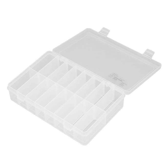 16 Vakken Onderdelen Doos Transparant 16 Vakken PP Plastic Sieraden Organizer Container Opbergdoos white