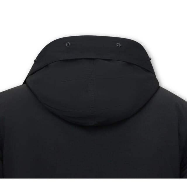 Heren Winterjassen - Winterjas Heren Parka - Gewatteerde Jassen Heren - Lange Jas Heren - 7169 - Zwarte Jas