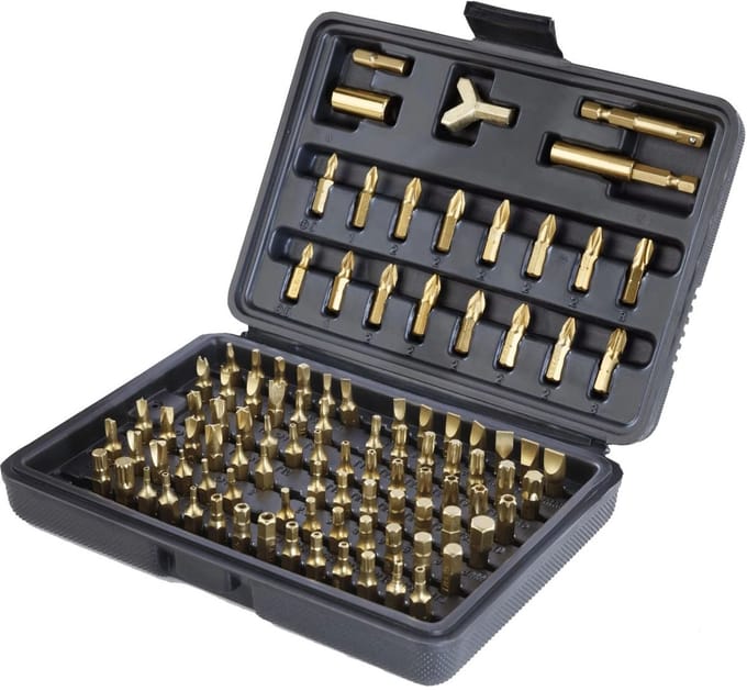 Speciale bitset, titanium gecoat, 100-delig
