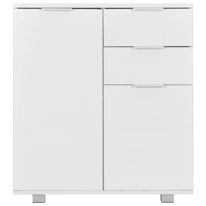 vidaXL - Dressoir - 71x35x80 - cm - spaanplaat - hoogglans - wit