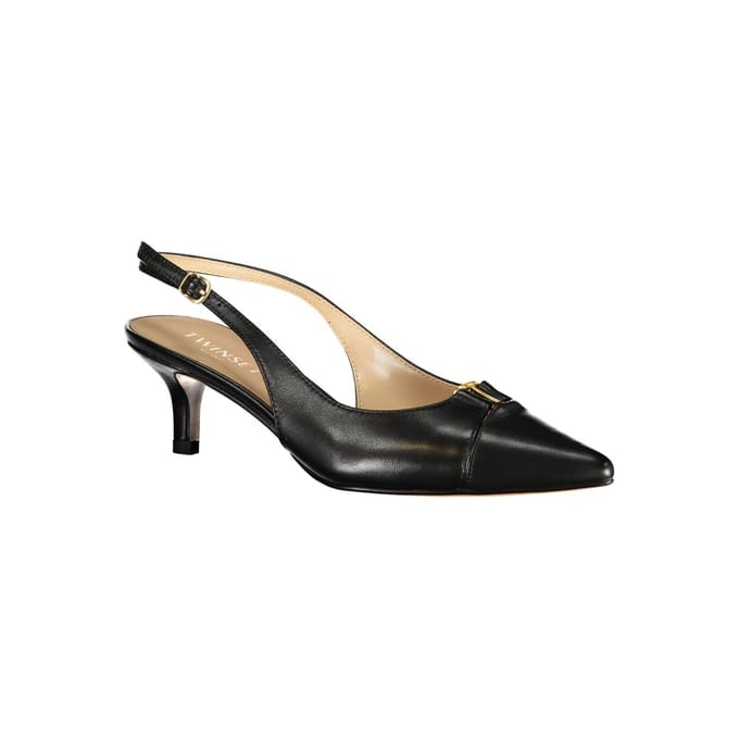 Twinset Zwarte Leren Dames Sandalen