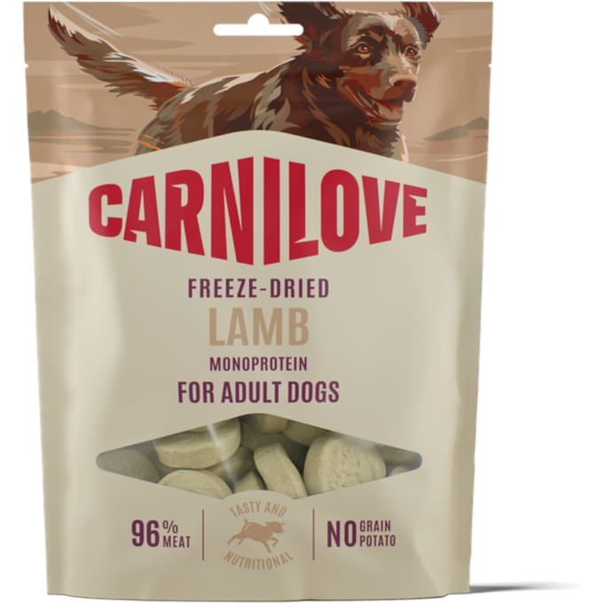Voordeelpak: 4x 60g Lam Carnilove Dog Freeze Dried Snack Lam Hond