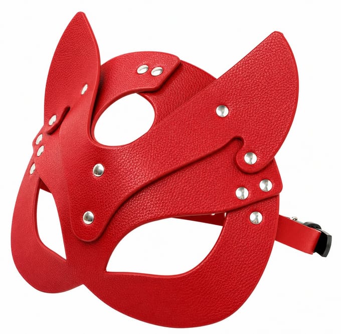 Jumada's Luxe Cosplay Masker - PU Leer - Kat - Sexy - Masquerade - Rood