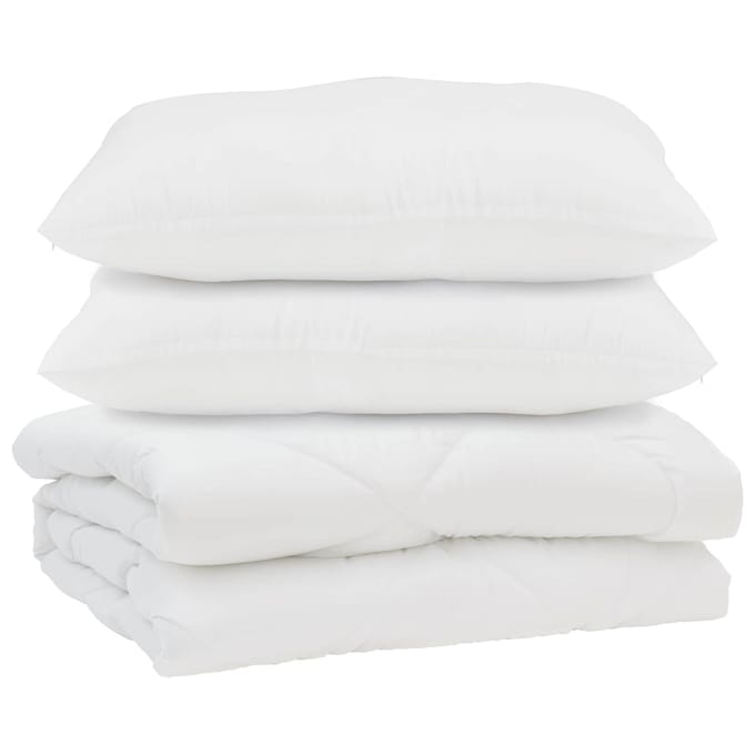 vidaXL - Dekbed - met - kussen - 3 - st - Wit - Microvezel