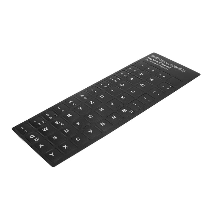 Duitse Toetsenbordsticker Vervangingstoetsenbordsticker voor Desktopcomputer Laptop black
