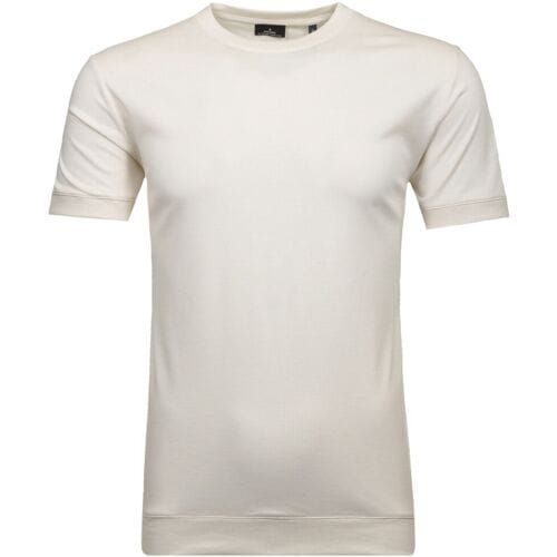 Ragman T-Shirt Uni Round Neck Pima Cotton with Cuffs Ecru / male