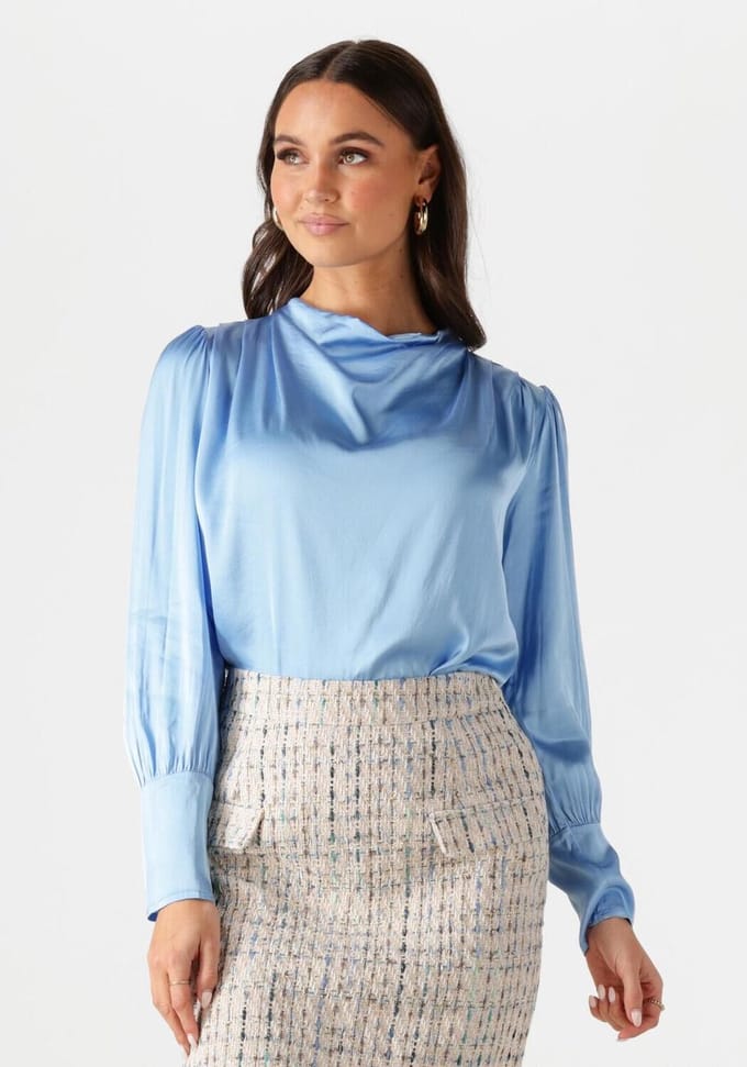 Freebird Teske Ls Dames - Jurken - Lichtblauw - Maat M