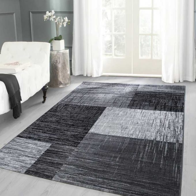 Modern design tapijt Plus 8001 zwart 80x150 cm
