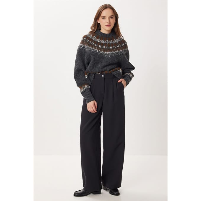 Hoge taille wijde palazzo broek