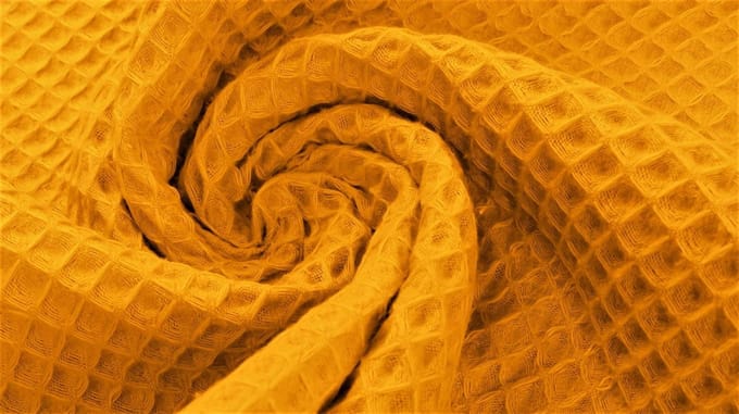 BINK Bedding Stof Katoen Wafel Okergeel per meter
