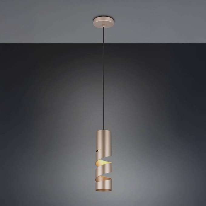 Trio Lighting Stream hanglamp, bruin, Ø 8 cm, metaal, GU10