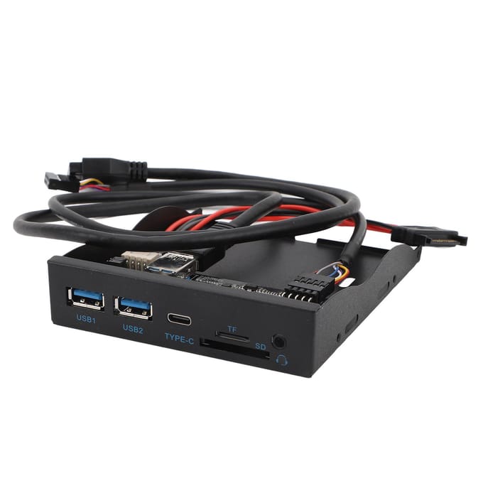 USB3.2 GEN1 Type C Diskette Drive Paneel 5Gbps Plug and Play 3.5inch Voorpaneel USB3.2 19PIN Hub voor black