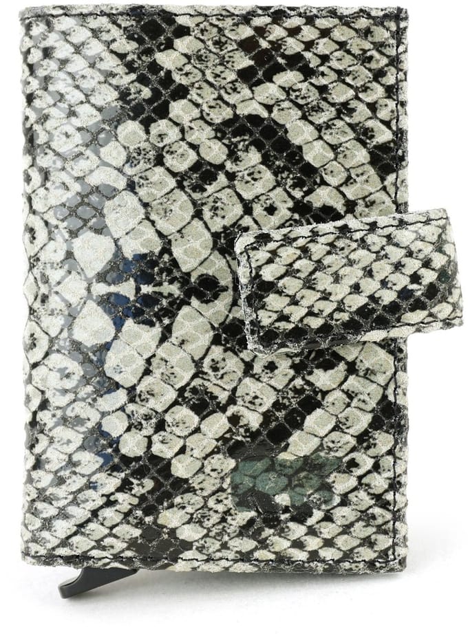Bear Design Elsie Leren Creditcardhouder / Pasjeshouder / Portemonnee - Snake Grey
