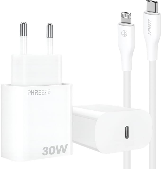 30W usb C adapter set geschikt voor iPhone en iPad met Lightning naar usb C kabel 1 meter