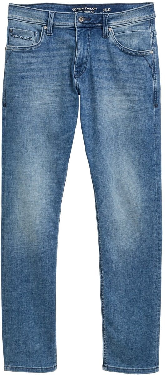 Tom Tailor - TTJOSH REGULAR SLIM-jeans - Maat 40/32 - Used Mid Stone Blue Denim