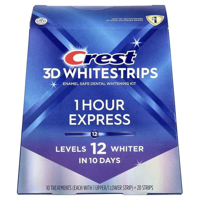 Bandes blanchissantes 3D, Kit de blanchiment dentaire, Express 1 heure, 20 Bandes