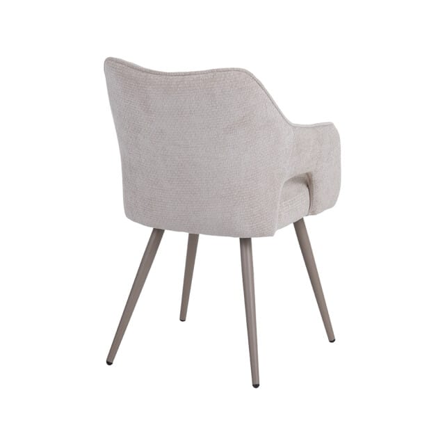 LABEL51 Stan Eetkamerstoel - Naturel - Velvet - Taupe Metaal - Stoel - Normale eetkamerstoel